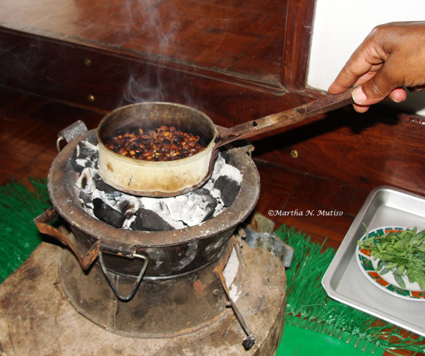 Roasting the coffee beans