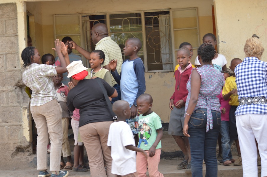 High fives for a job well done.