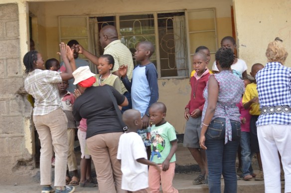 High fives for a job well done.